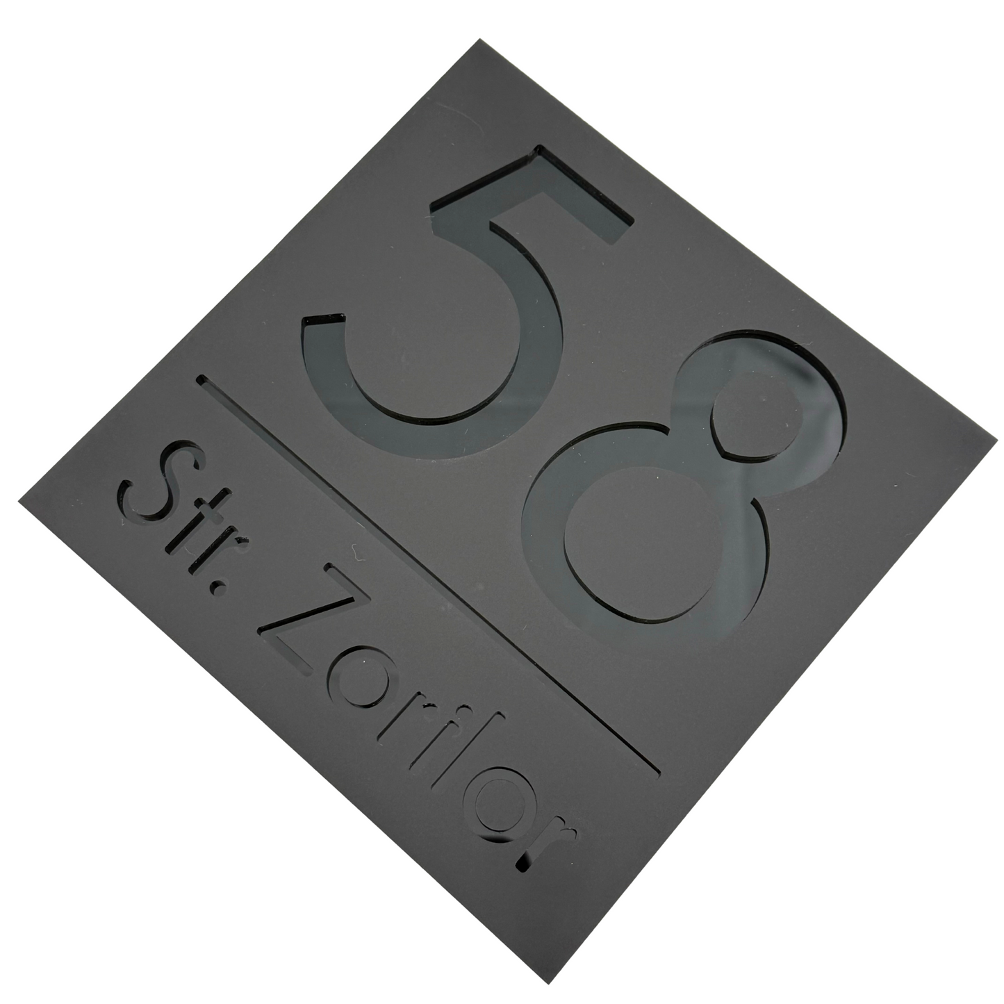 PREMIUM HOUSE NUMBER - Satin Black Glossy Black - 17×17 cm
