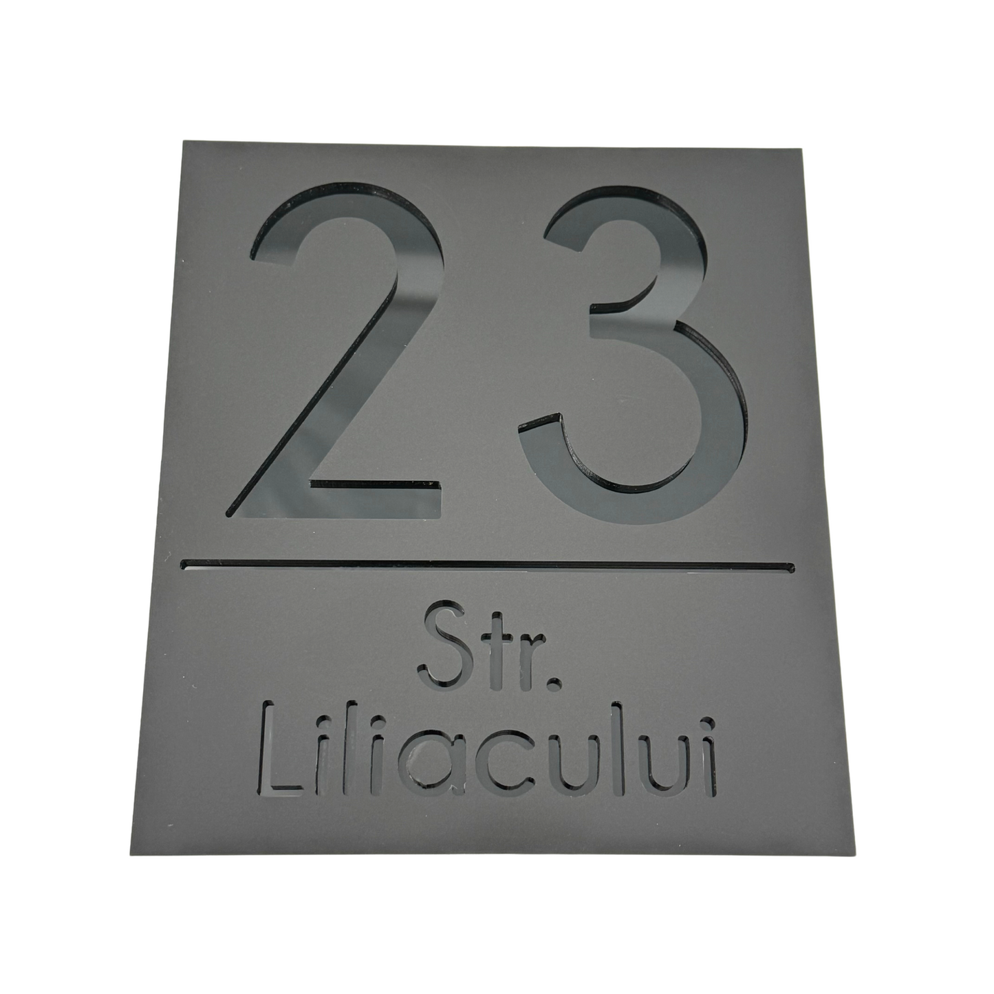 PREMIUM HOUSE NUMBER - Satin Black Glossy Black - 18×16 cm