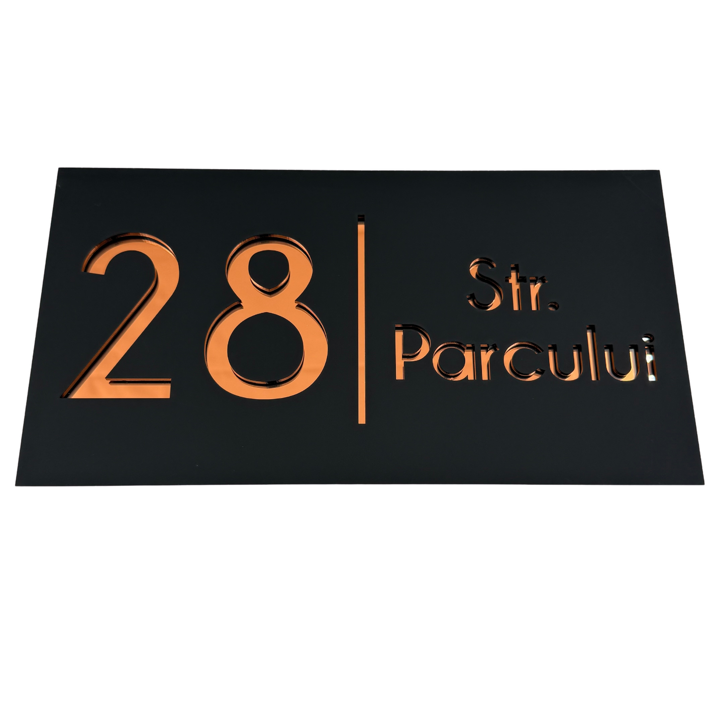 PREMIUM HOUSE NUMBER - Satin Black Copper Mirror- 28×15 cm