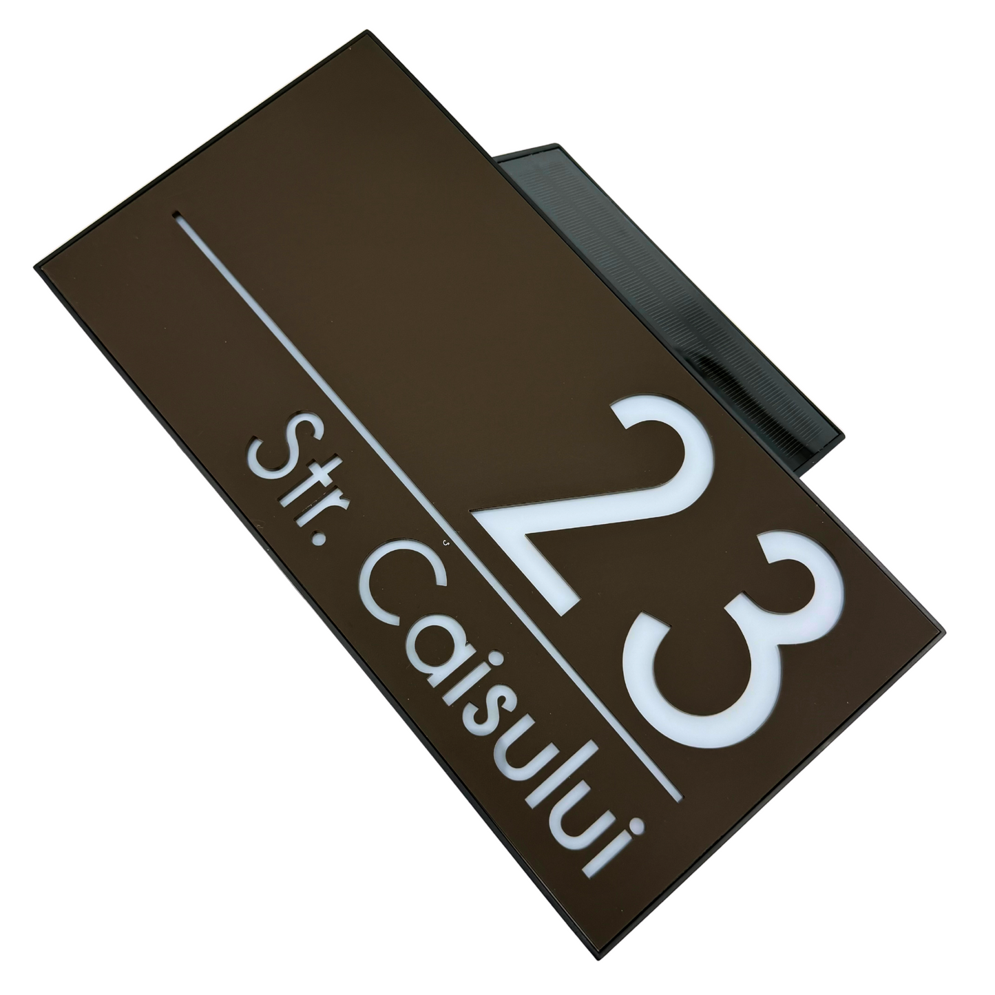PREMIUM HOUSE NUMBER - Maro Satin Caseta Led Solar - 30×15 cm