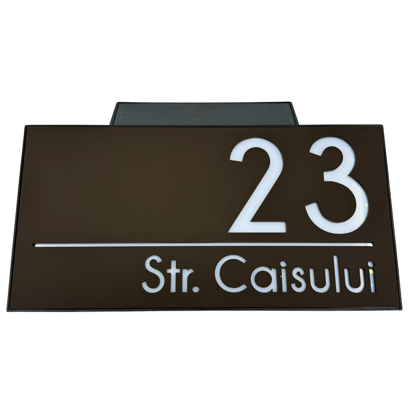 PREMIUM HOUSE NUMBER - Maro Satin Caseta Led Solar - 30×15 cm