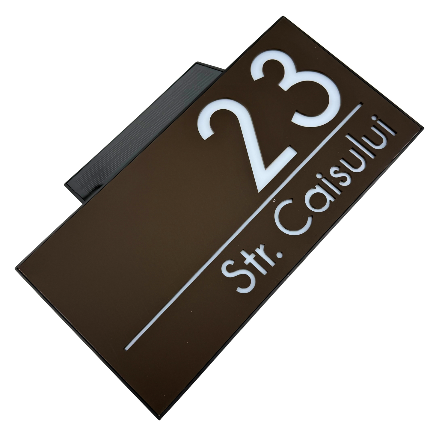 PREMIUM HOUSE NUMBER - Maro Satin Caseta Led Solar - 30×15 cm