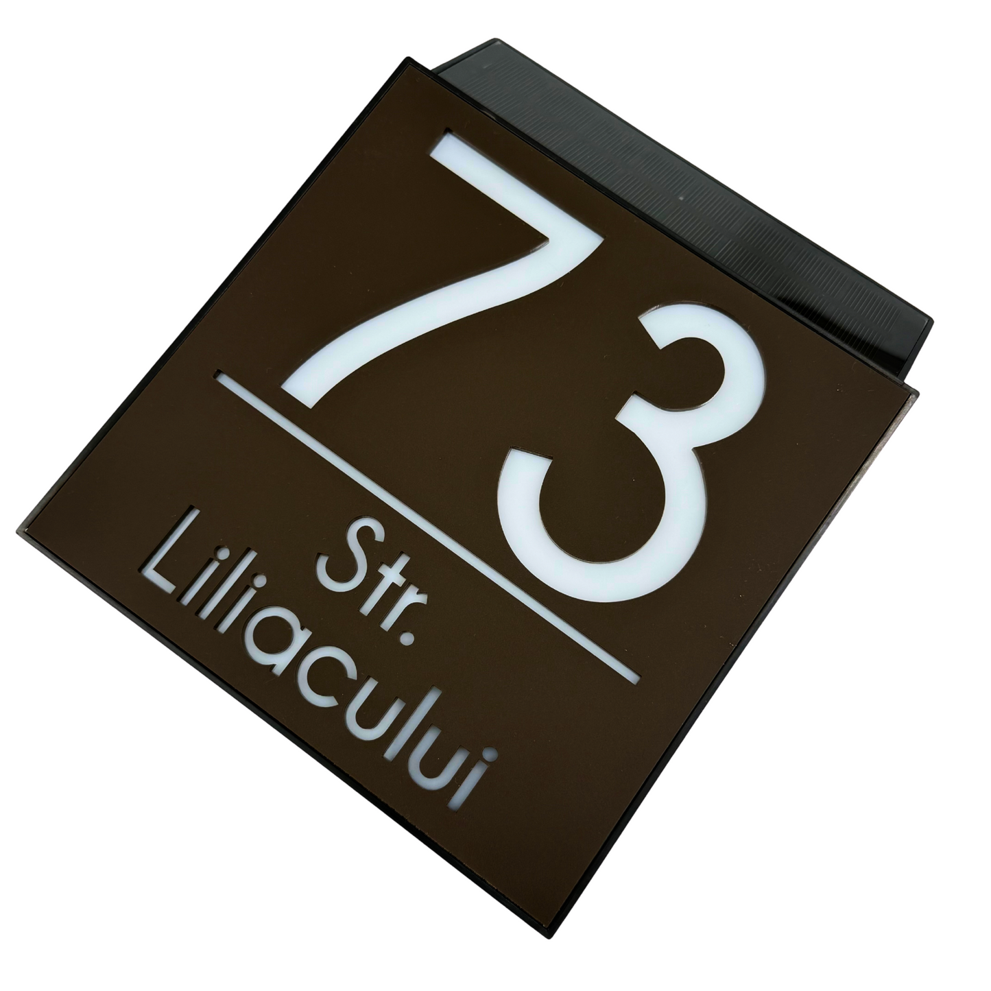 PREMIUM HOUSE NUMBER - Maro Satin Caseta Led Solar - 18×18 cm