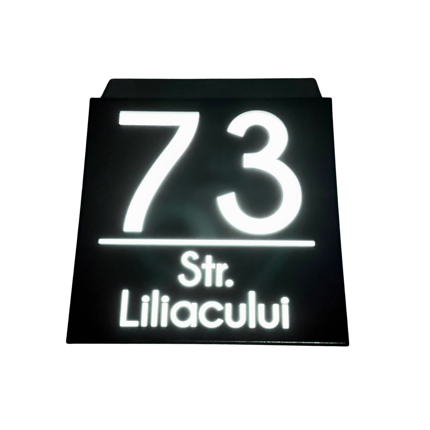 PREMIUM HOUSE NUMBER - Maro Satin Caseta Led Solar - 18×18 cm