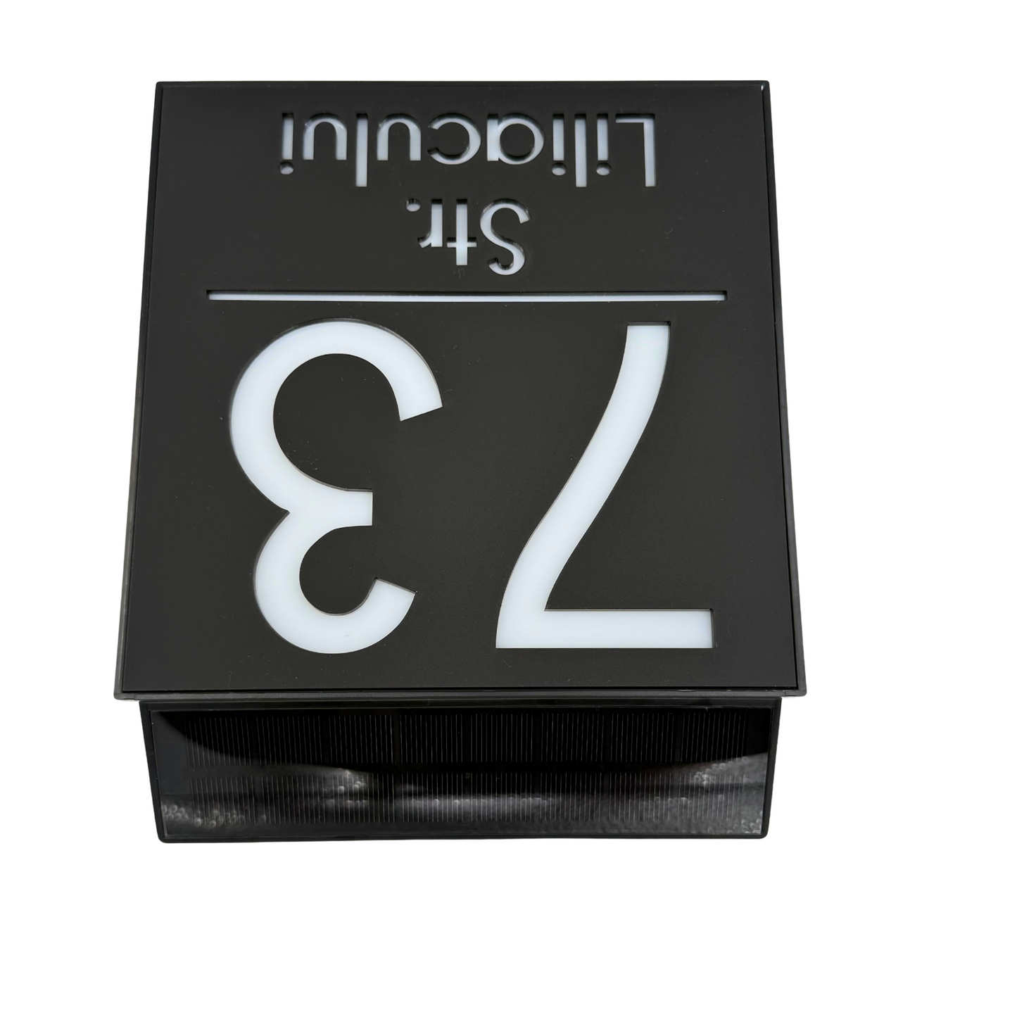 PREMIUM HOUSE NUMBER - Satin Black Caseta Led Solar - 18×18 cm