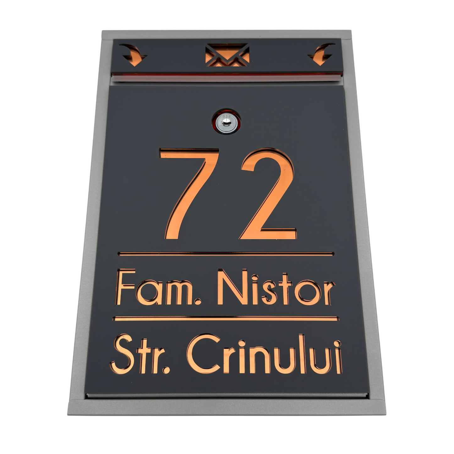 CUTIE POSTALA PERSONALIZATA - Satin Grey Copper Mirror - 32x22×9 cm