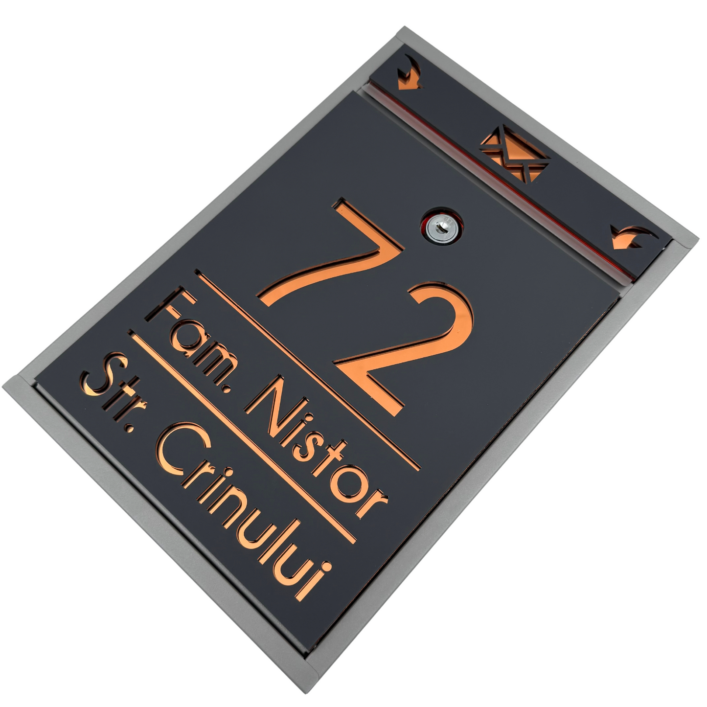 CUTIE POSTALA PERSONALIZATA - Satin Grey Copper Mirror - 32x22×9 cm