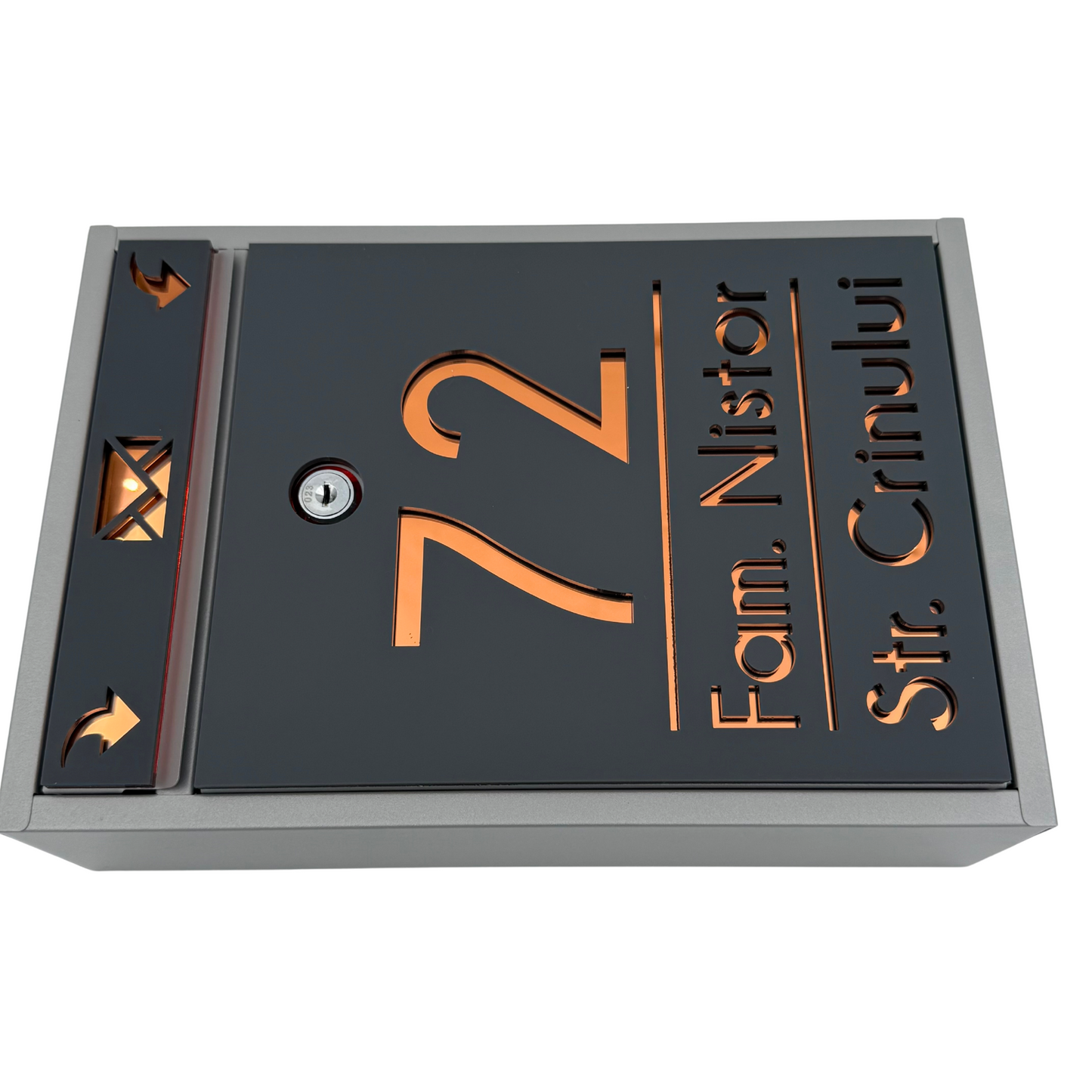 CUTIE POSTALA PERSONALIZATA - Satin Grey Copper Mirror - 32x22×9 cm