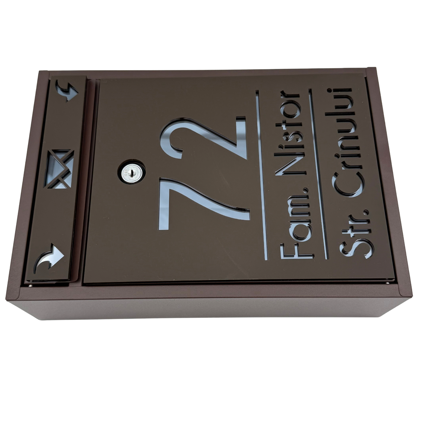 CUTIE POSTALA PERSONALIZATA - Maro Satin Anthracite Grey Mirror - 32x22×9 cm