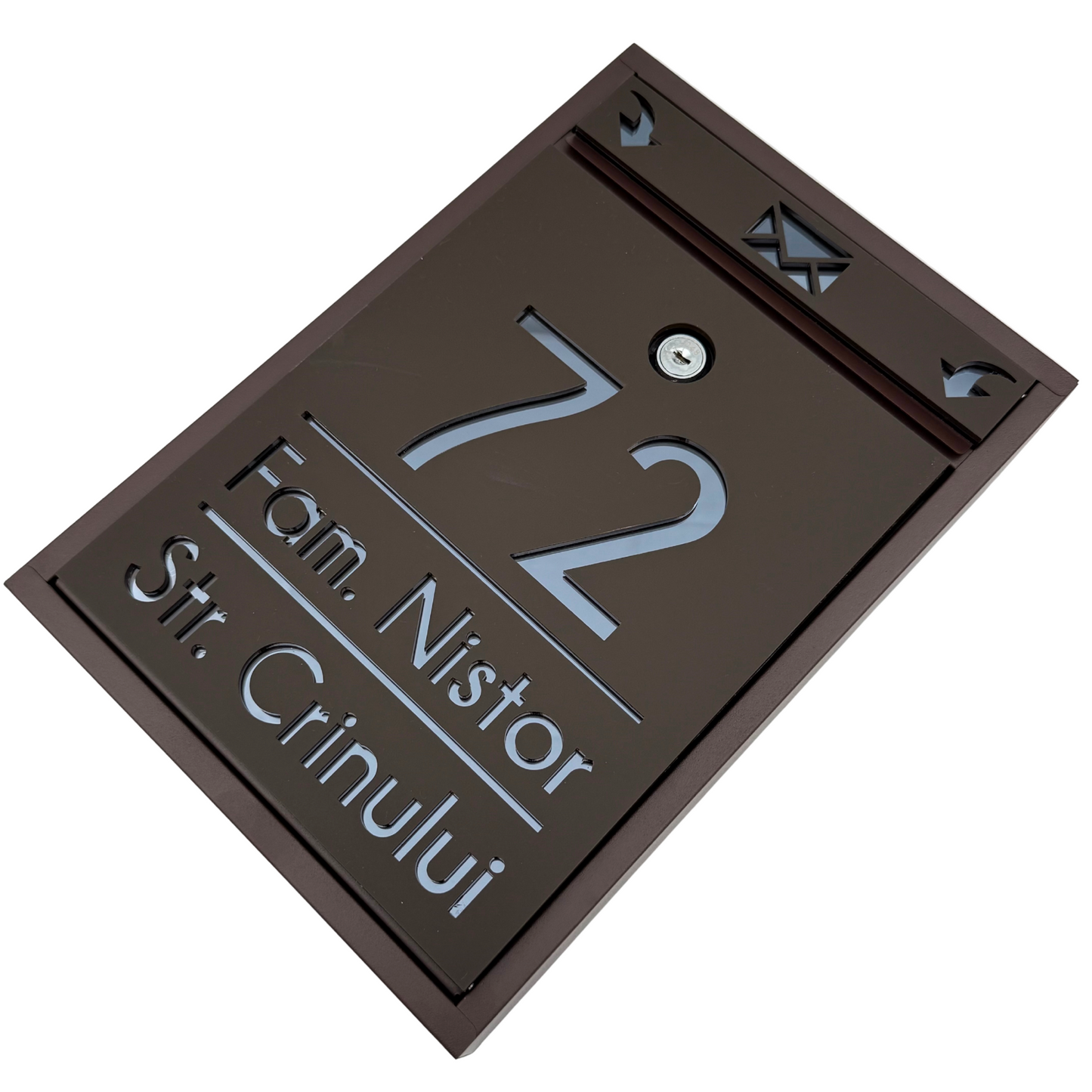 CUTIE POSTALA PERSONALIZATA - Maro Satin Anthracite Grey Mirror - 32x22×9 cm