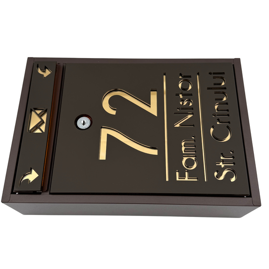 CUTIE POSTALA PERSONALIZATA - Maro Satin Gold Mirror - 32x22×9 cm