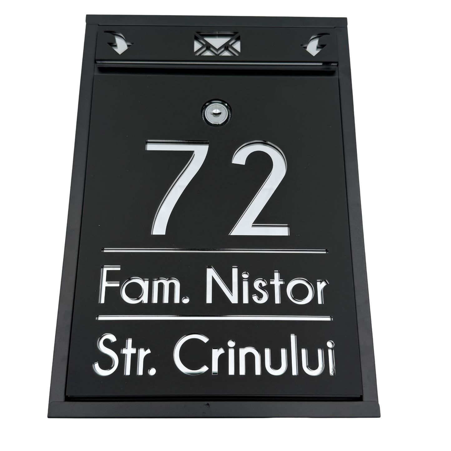 CUTIE POSTALA PERSONALIZATA - Satin Black Silver Mirror - 32x22×9 cm