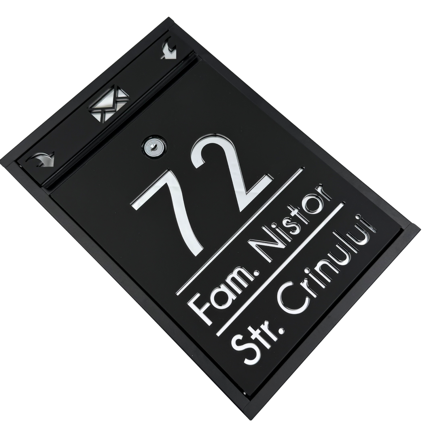 CUTIE POSTALA PERSONALIZATA - Satin Black Silver Mirror - 32x22×9 cm