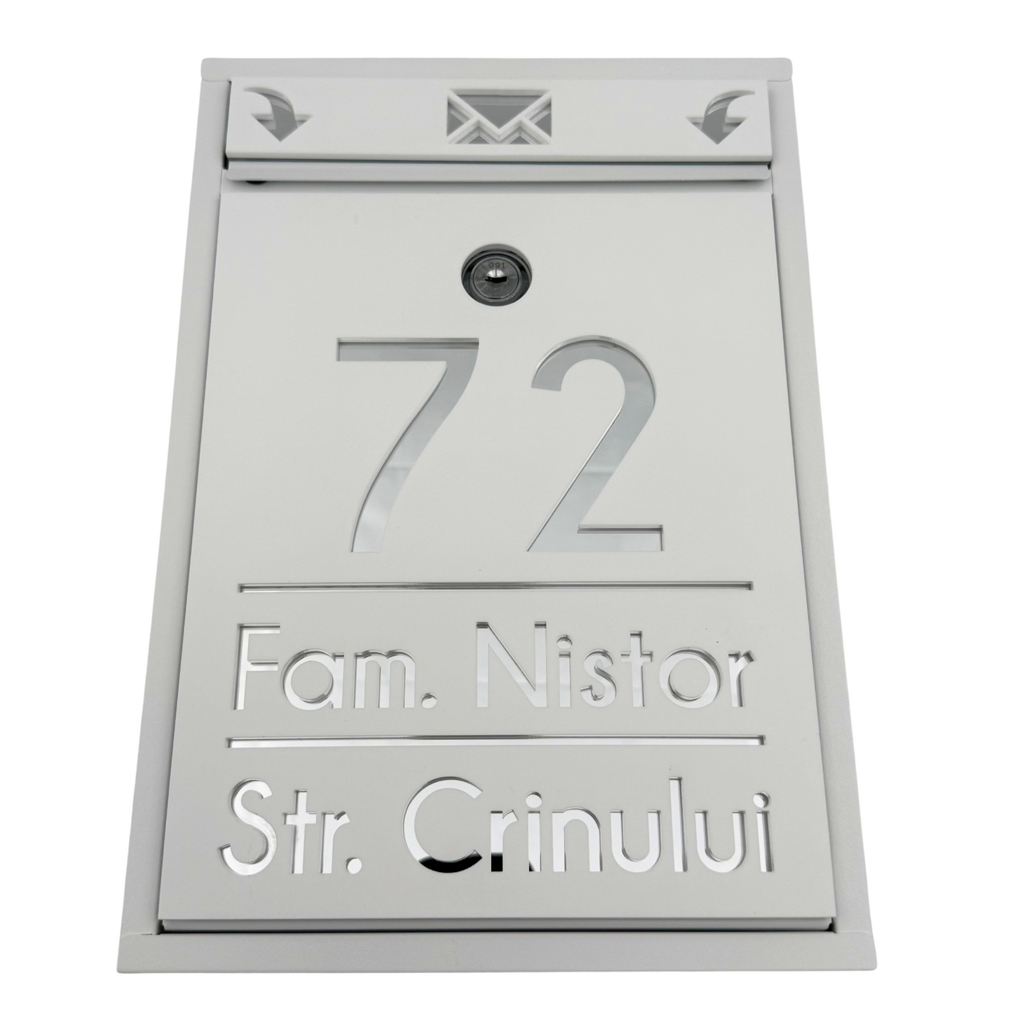 CUTIE POSTALA PERSONALIZATA - White Satin Silver Mirror - 32x22×9 cm