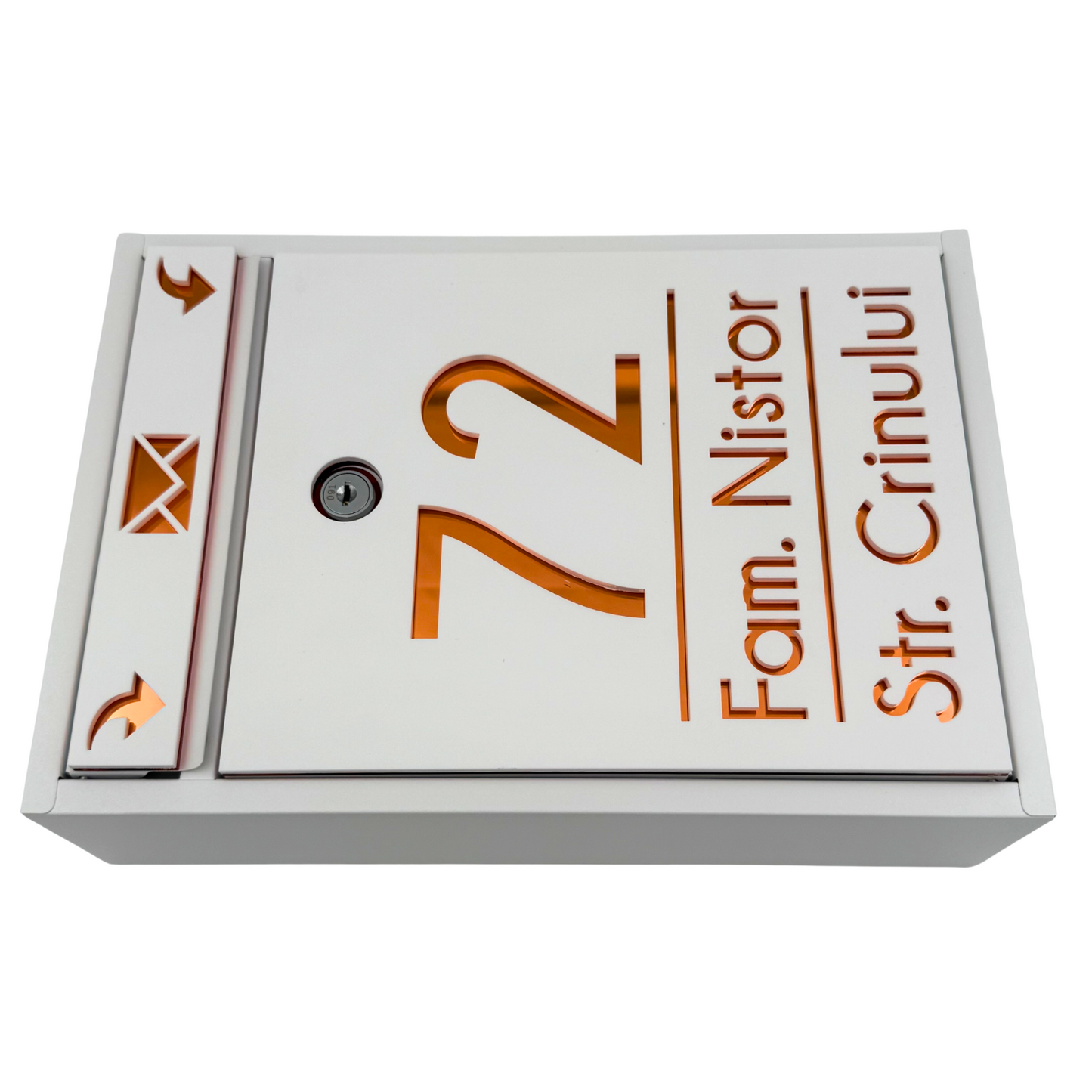 CUTIE POSTALA PERSONALIZATA - White Satin Copper Mirror - 32x22×9 cm