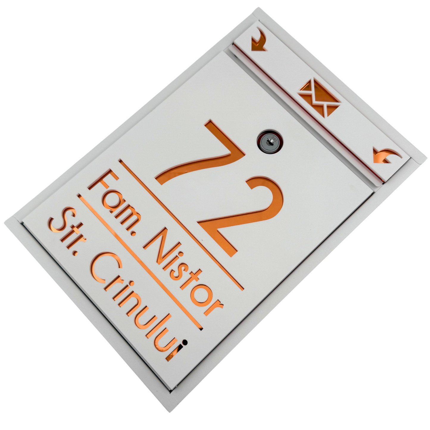 CUTIE POSTALA PERSONALIZATA - White Satin Copper Mirror - 32x22×9 cm