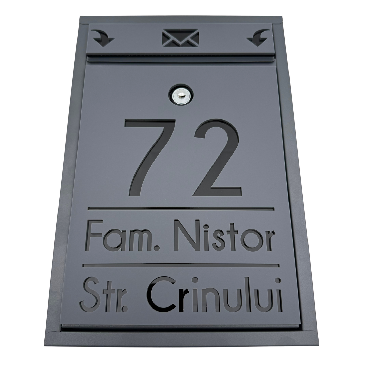 CUSTOM MAIL BOX - Satin Anthracite Grey Glossy Black - 32x22×9 cm