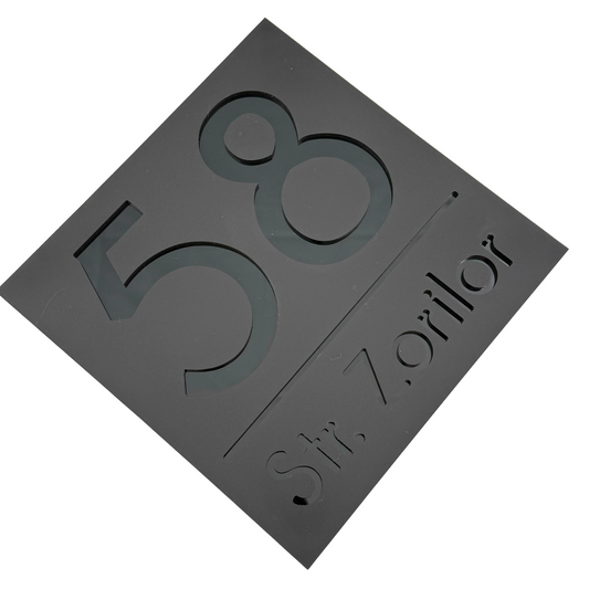 PREMIUM HOUSE NUMBER - Satin Black Glossy Black - 17×17 cm