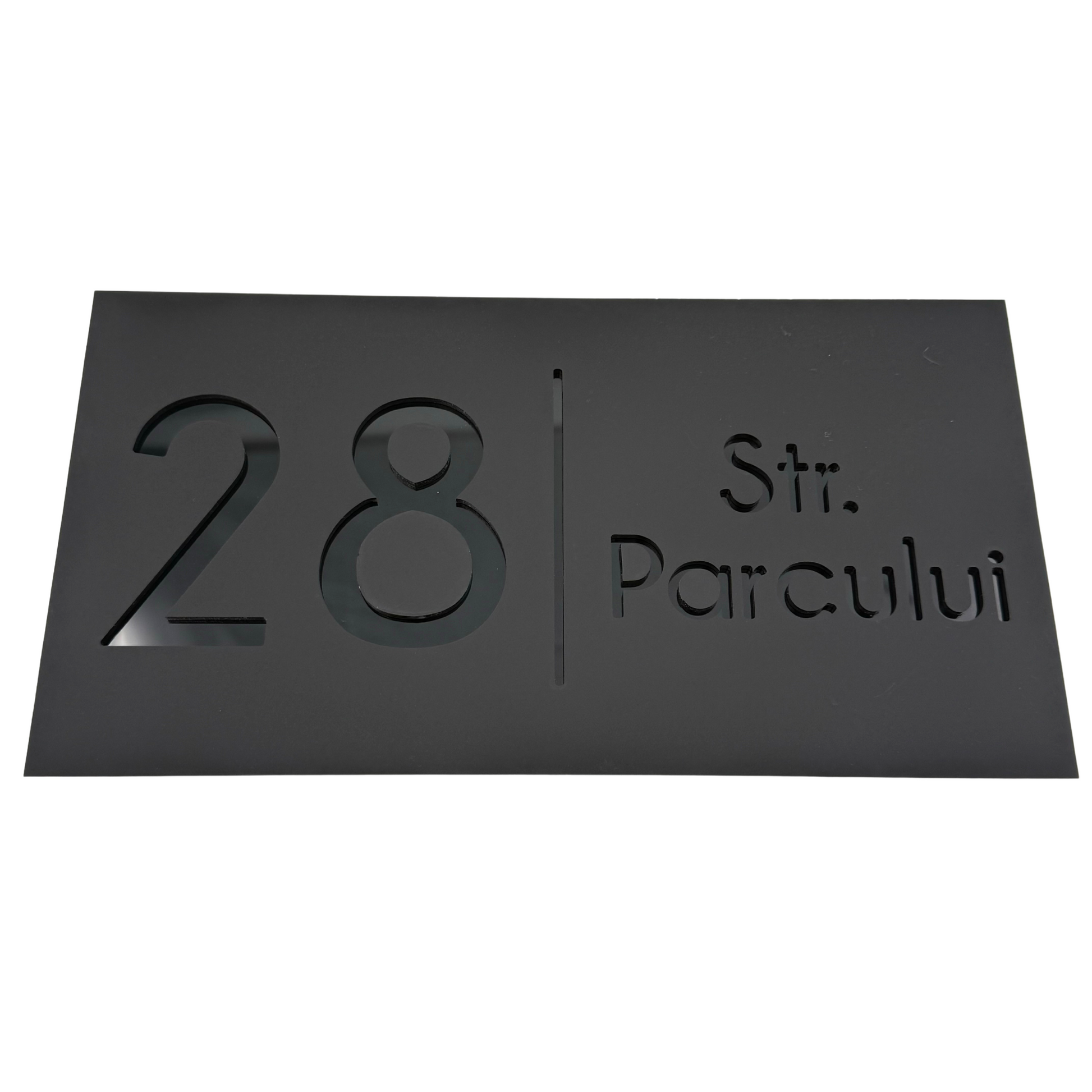 PREMIUM HOUSE NUMBER - Satin Black Glossy Black - 28×15 cm