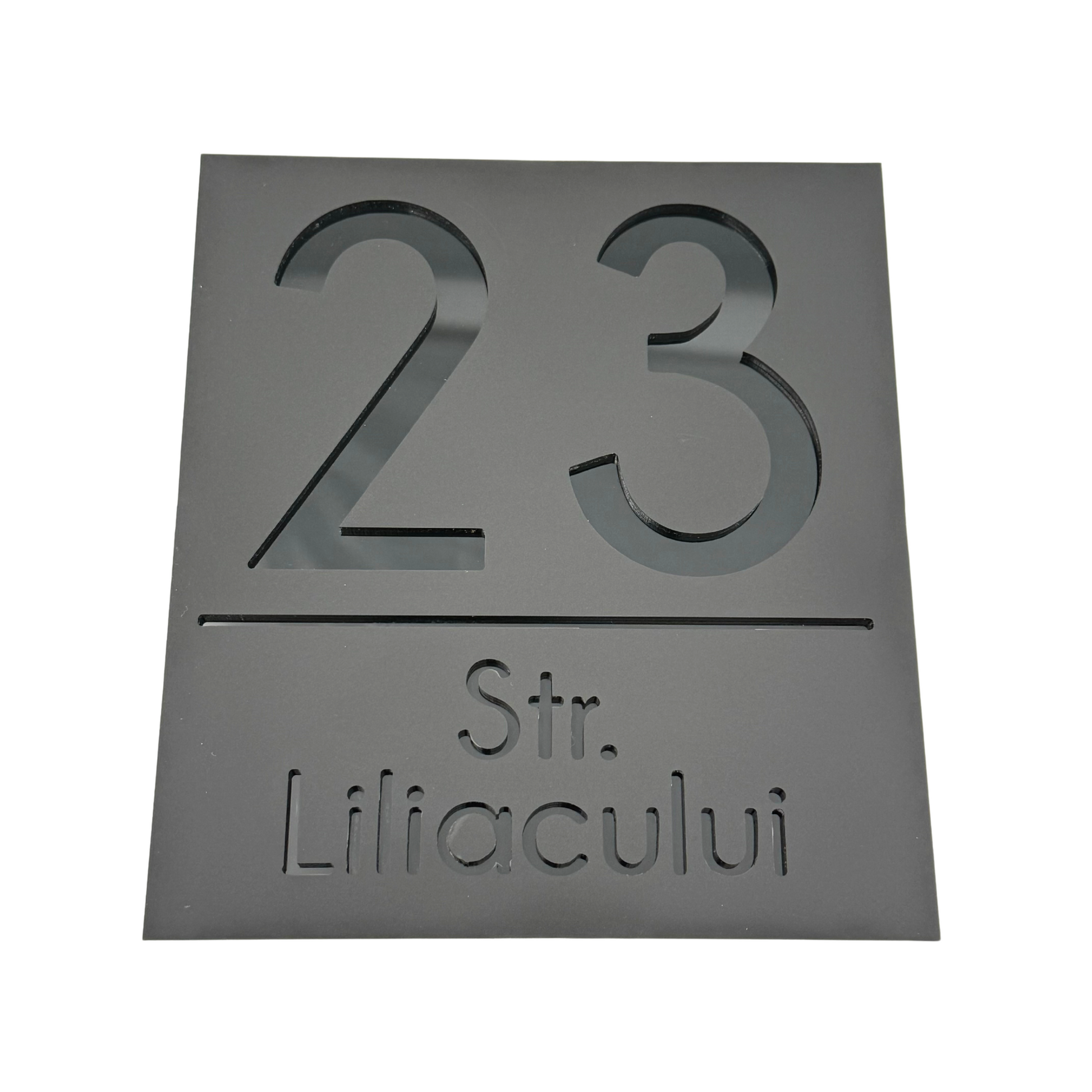 PREMIUM HOUSE NUMBER - Satin Black Glossy Black - 18×16 cm