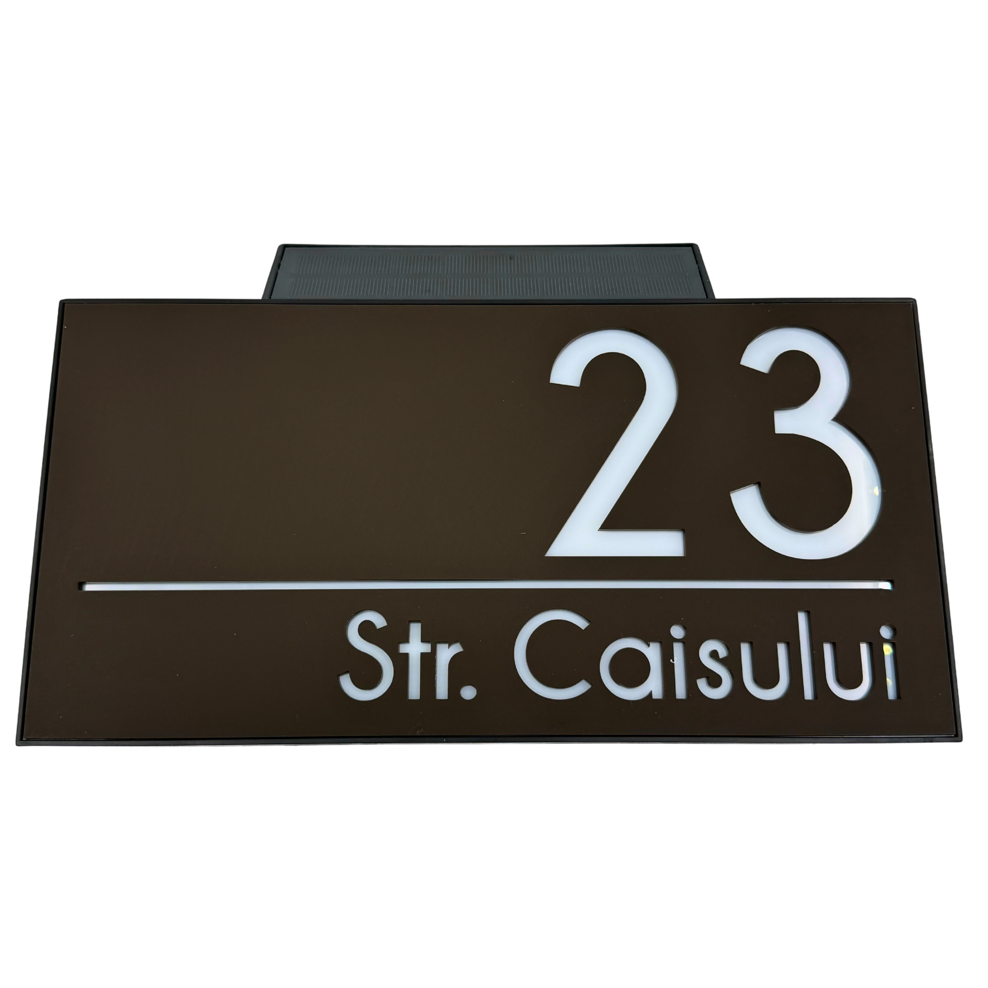 PREMIUM HOUSE NUMBER - Maro Satin Caseta Led Solar - 30×15 cm
