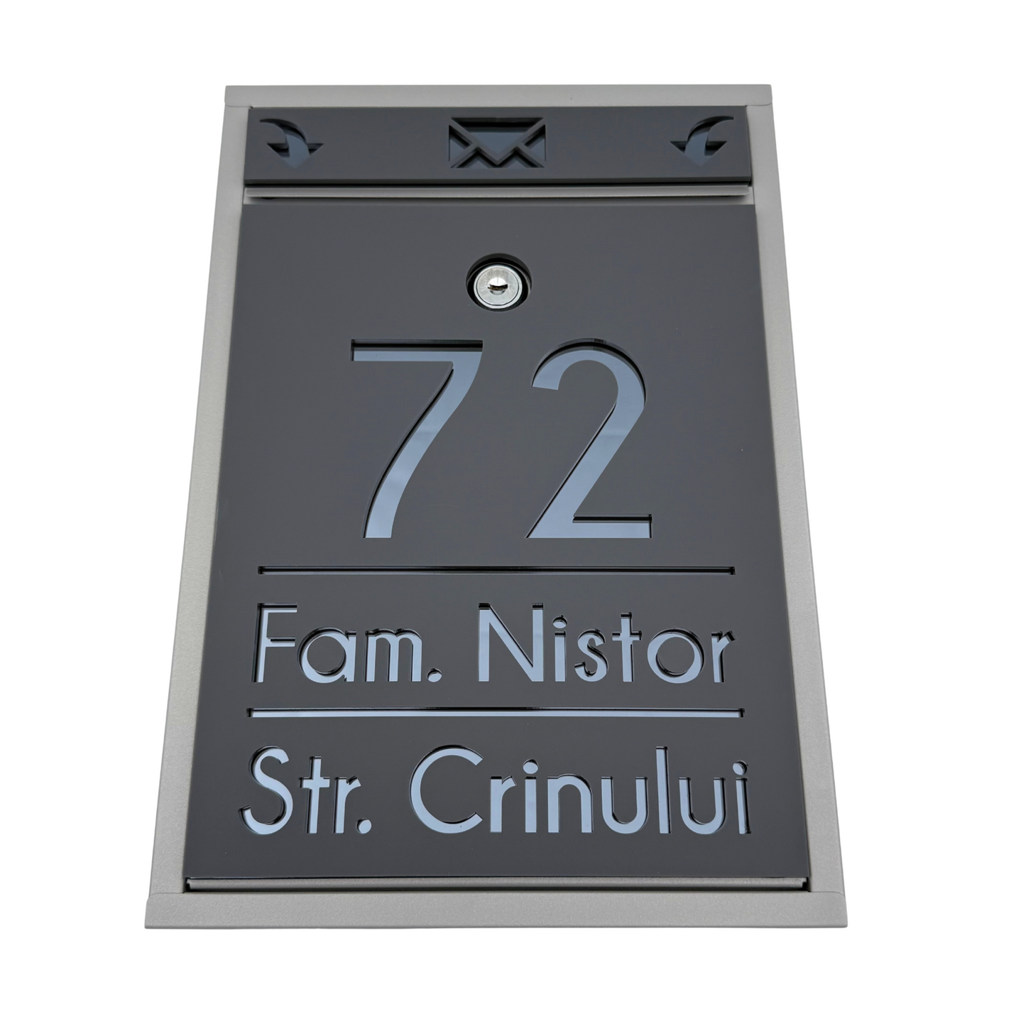 CUTIE POSTALA PERSONALIZATA - Satin Grey Anthracite Grey Mirror - 32x22×9 cm
