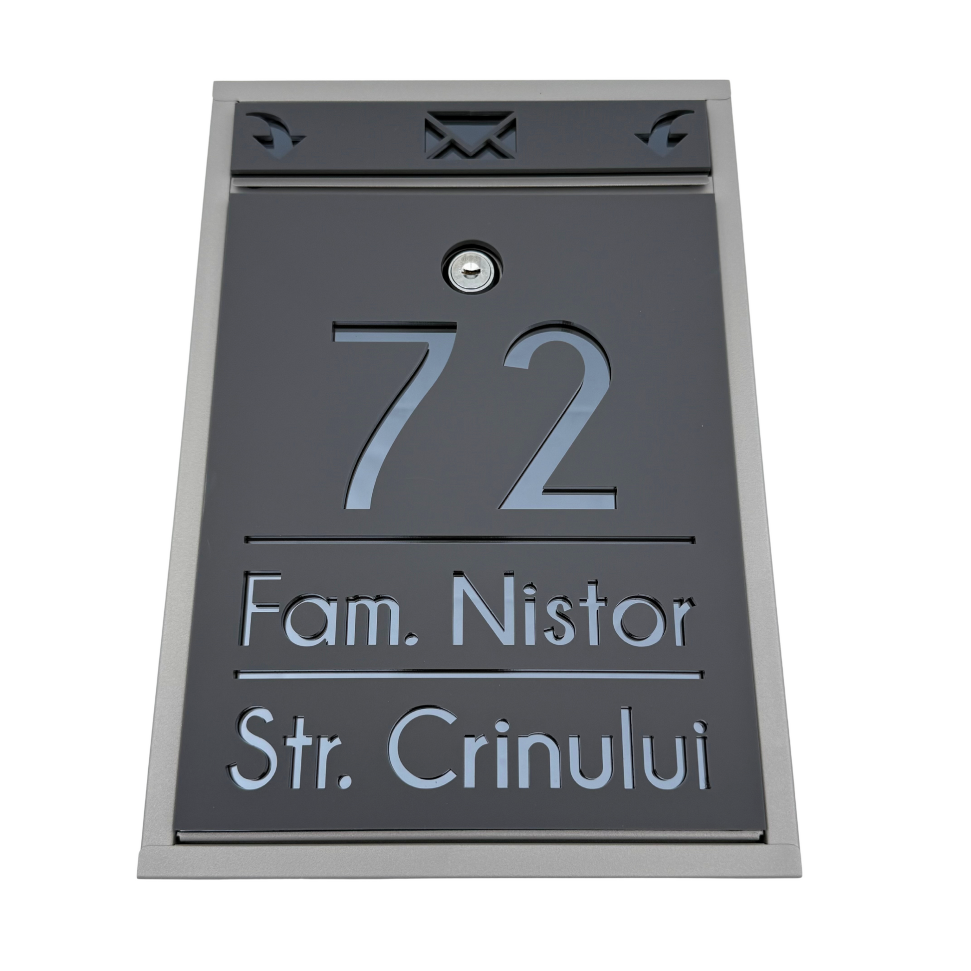 CUTIE POSTALA PERSONALIZATA - Satin Grey Anthracite Grey Mirror - 32x22×9 cm