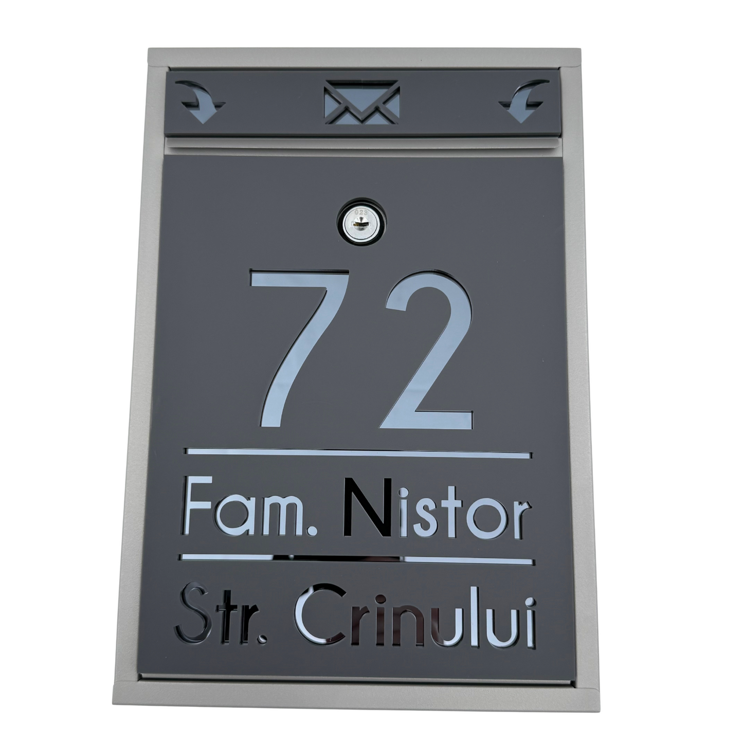 CUTIE POSTALA PERSONALIZATA - Satin Grey Anthracite Grey Mirror - 32x22×9 cm