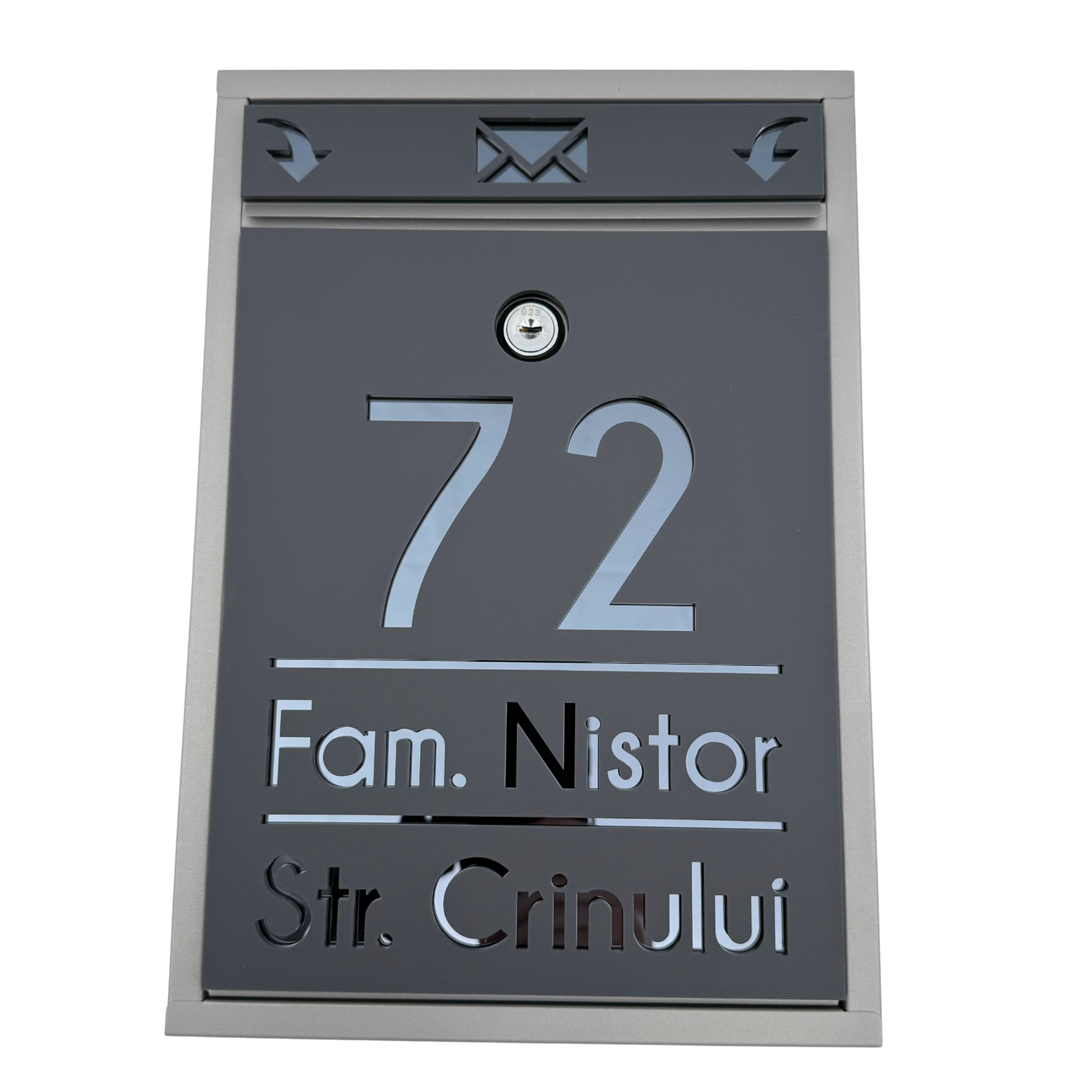 CUTIE POSTALA PERSONALIZATA - Satin Grey Anthracite Grey Mirror - 32x22×9 cm