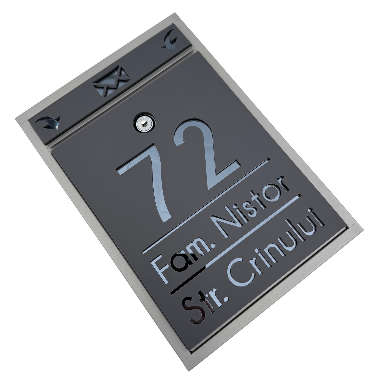 CUTIE POSTALA PERSONALIZATA - Satin Grey Anthracite Grey Mirror - 32x22×9 cm