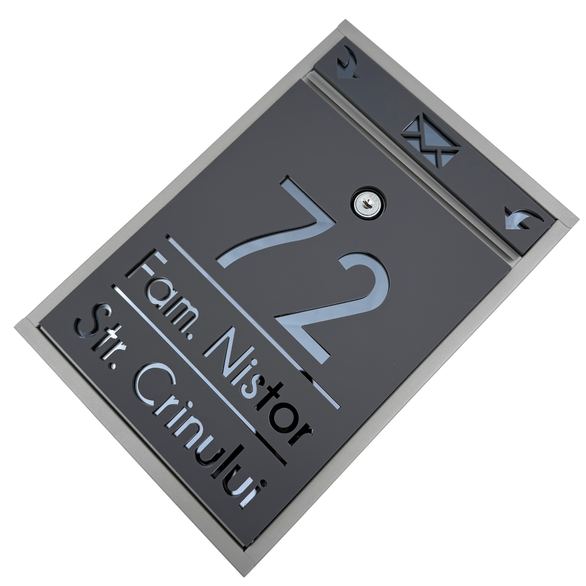 CUTIE POSTALA PERSONALIZATA - Satin Grey Anthracite Grey Mirror - 32x22×9 cm