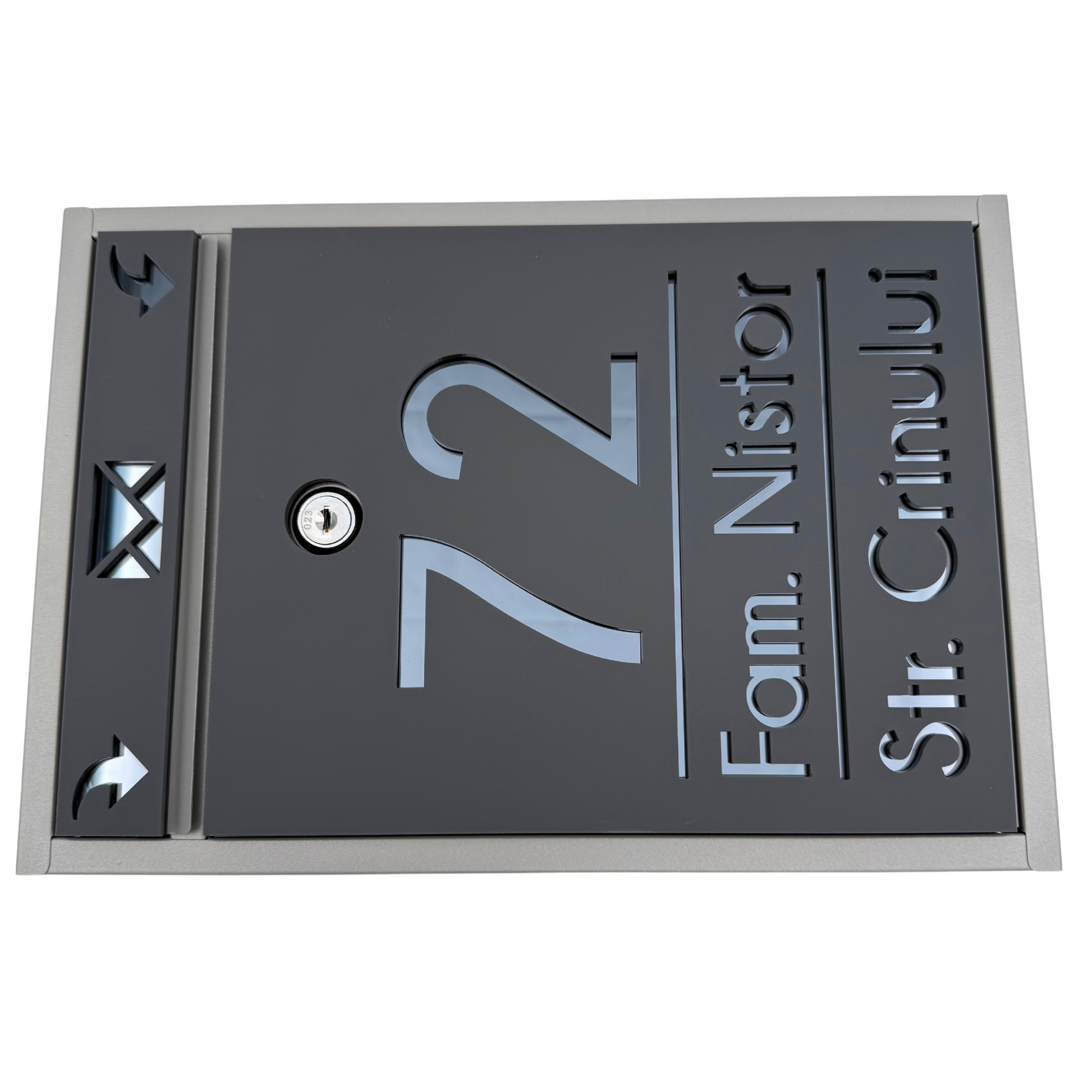 CUTIE POSTALA PERSONALIZATA - Satin Grey Anthracite Grey Mirror - 32x22×9 cm