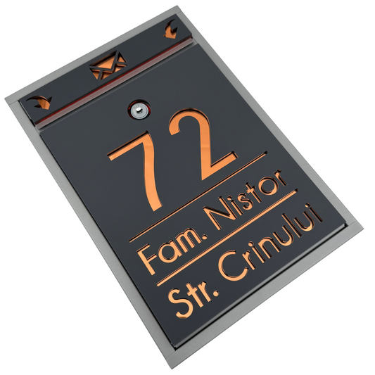CUTIE POSTALA PERSONALIZATA - Satin Grey Copper Mirror - 32x22×9 cm