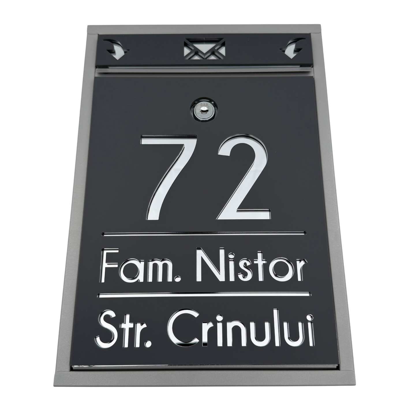 CUTIE POSTALA PERSONALIZATA - Satin Grey Silver Mirror - 32x22×9 cm