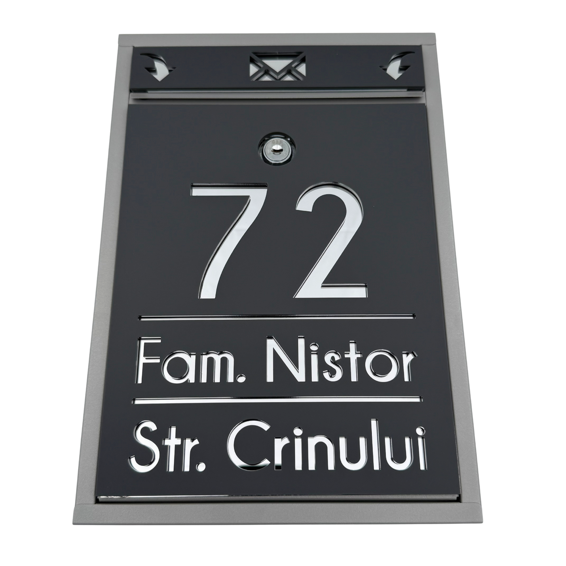 CUTIE POSTALA PERSONALIZATA - Satin Grey Silver Mirror - 32x22×9 cm
