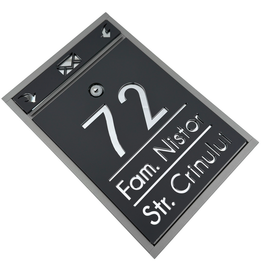 CUTIE POSTALA PERSONALIZATA - Satin Grey Silver Mirror - 32x22×9 cm