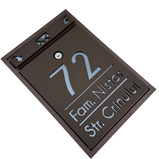 CUTIE POSTALA PERSONALIZATA - Maro Satin Anthracite Grey Mirror - 32x22×9 cm