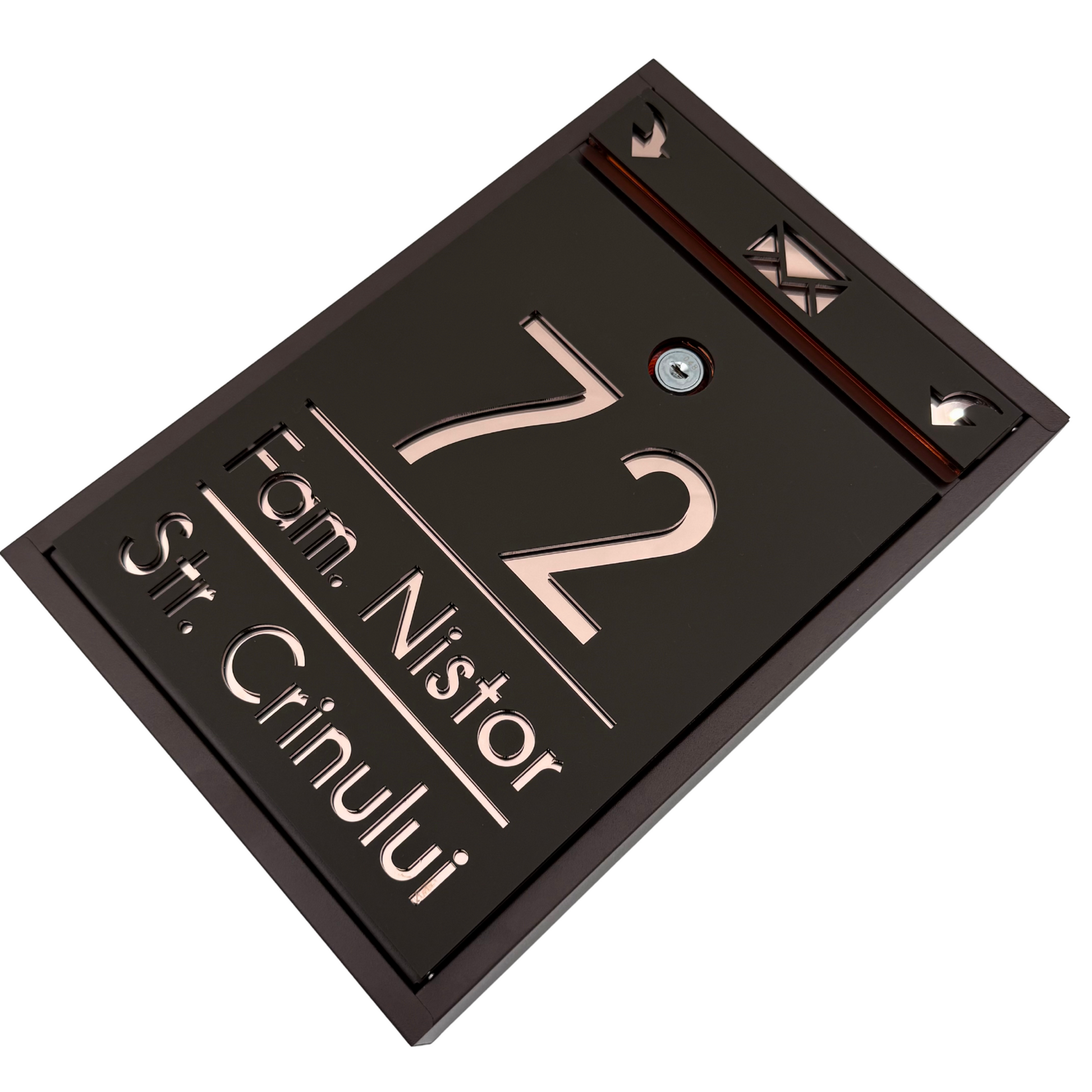 CUTIE POSTALA PERSONALIZATA - Maro Satin Rose Gold Mirror - 32x22×9 cm