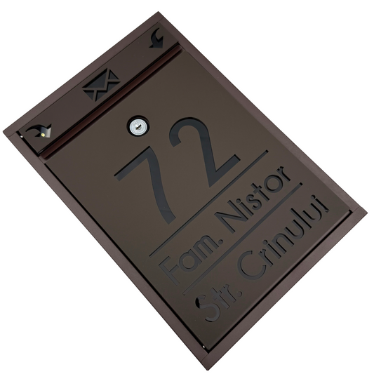 CUTIE POSTALA PERSONALIZATA - Maro Satin Glossy Black - 32x22×9 cm