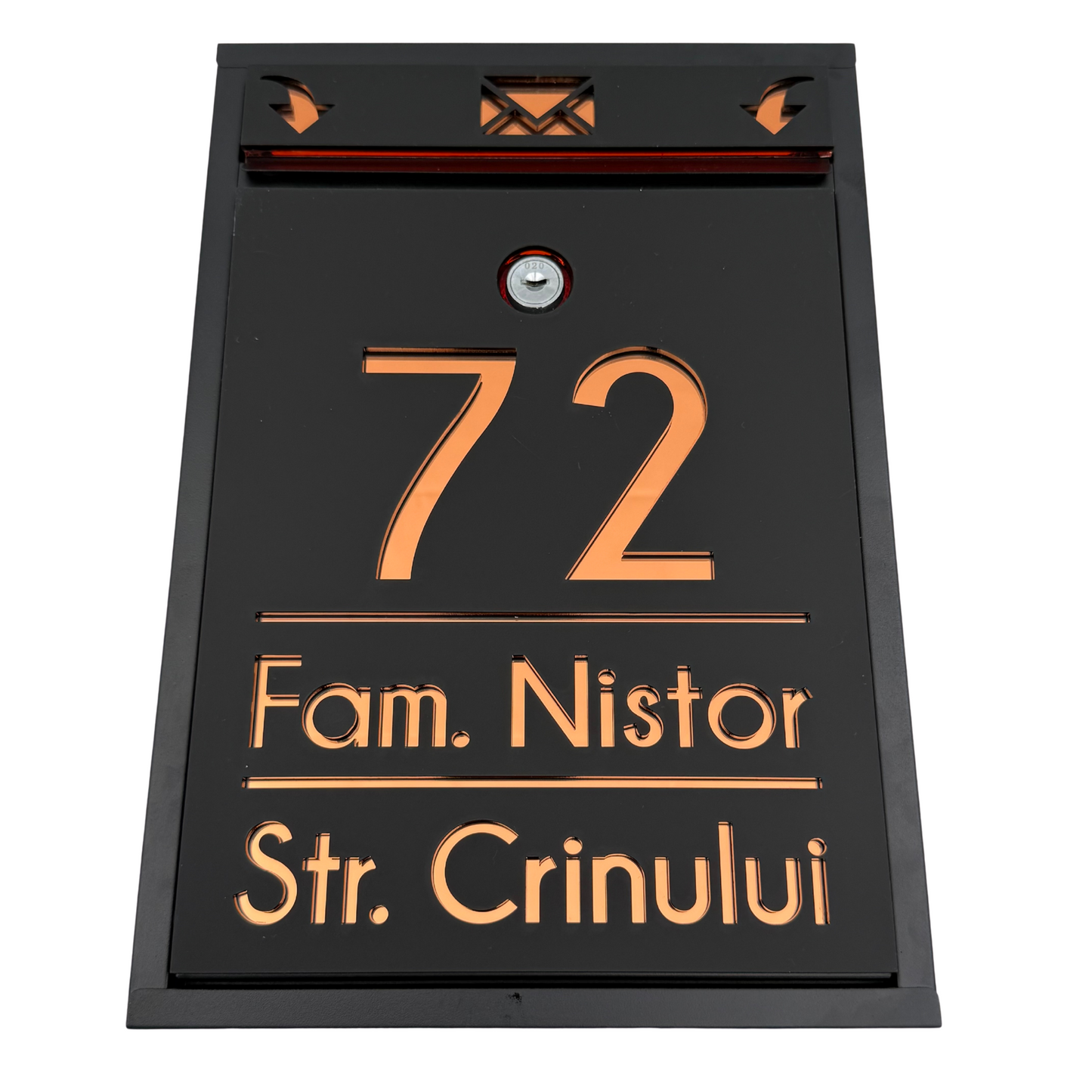 CUTIE POSTALA PERSONALIZATA - Satin Black Copper Mirror - 32x22×9 cm
