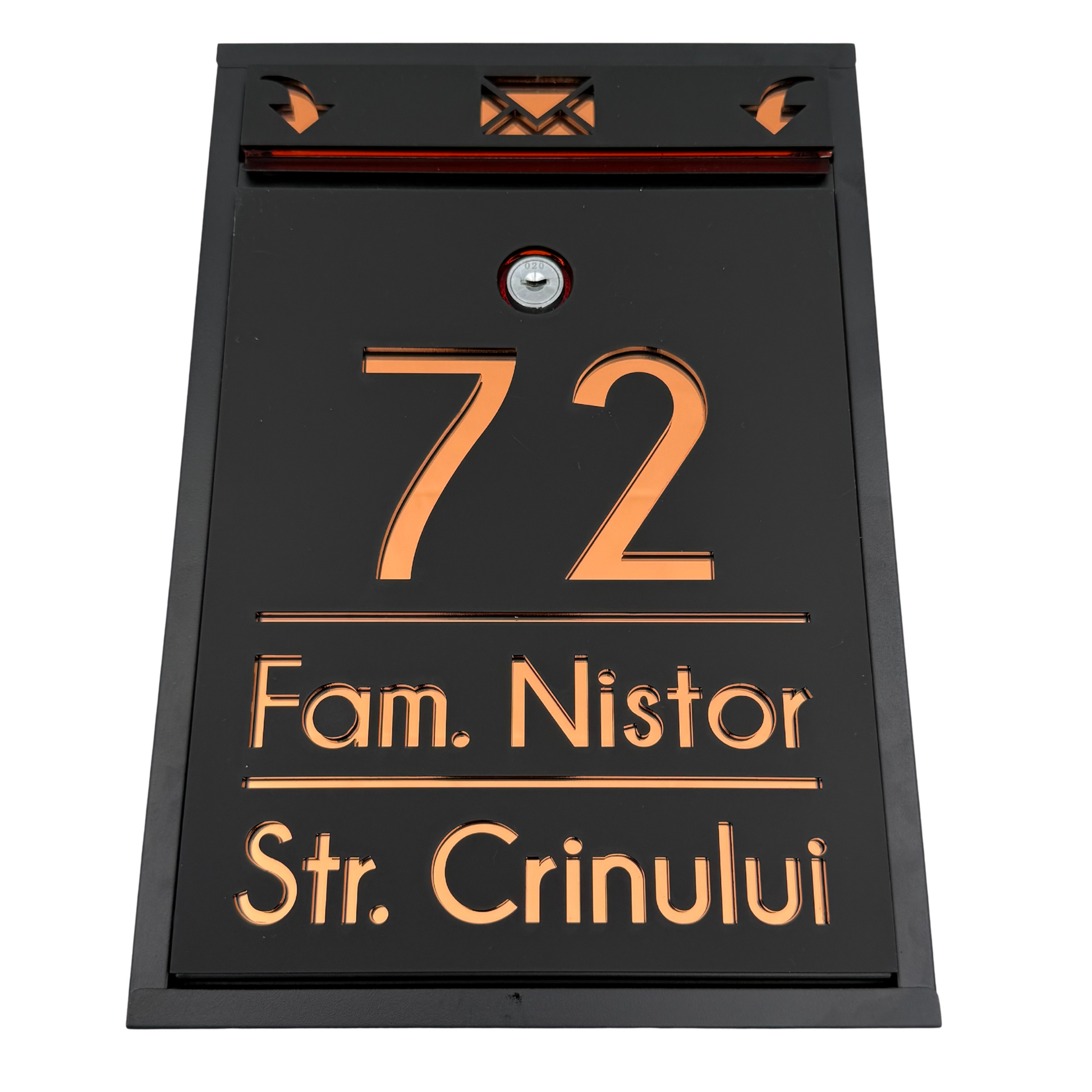 CUTIE POSTALA PERSONALIZATA - Satin Black Copper Mirror - 32x22×9 cm