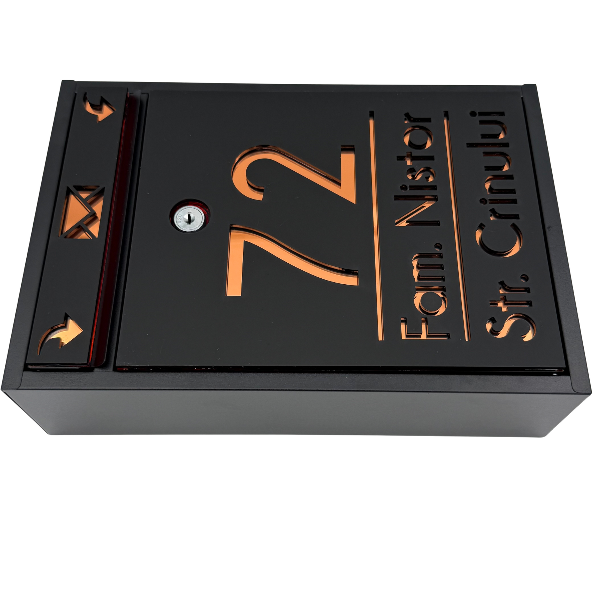 CUTIE POSTALA PERSONALIZATA - Satin Black Copper Mirror - 32x22×9 cm