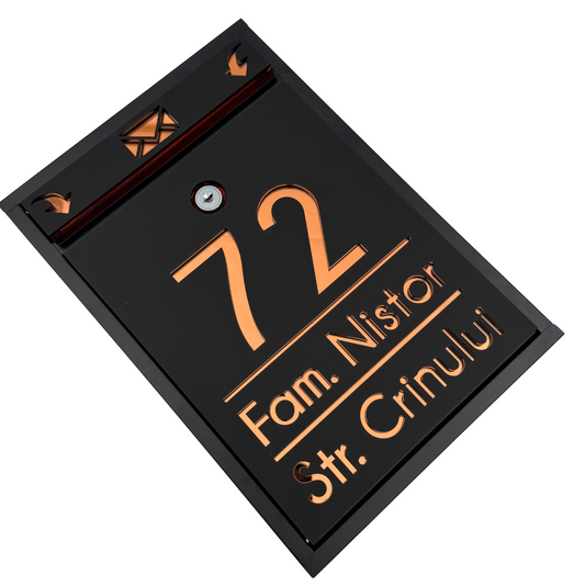 CUTIE POSTALA PERSONALIZATA - Satin Black Copper Mirror - 32x22×9 cm