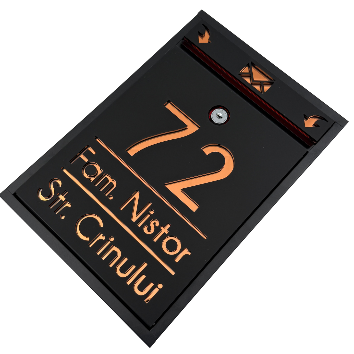 CUTIE POSTALA PERSONALIZATA - Satin Black Copper Mirror - 32x22×9 cm