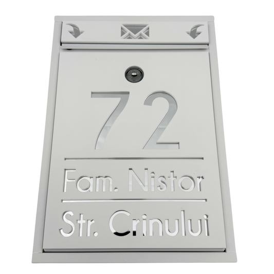 CUTIE POSTALA PERSONALIZATA - White Satin Silver Mirror - 32x22×9 cm