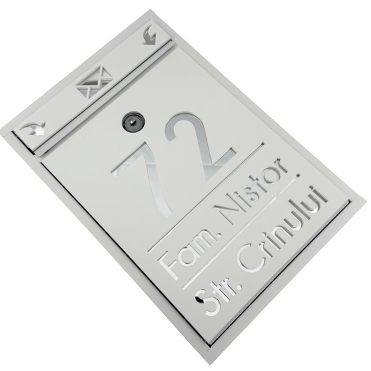 CUTIE POSTALA PERSONALIZATA - White Satin Silver Mirror - 32x22×9 cm