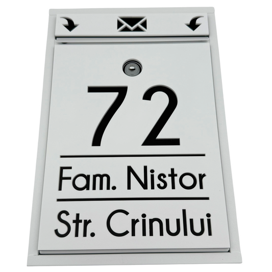 CUTIE POSTALA PERSONALIZATA - White Satin Glossy Black - 32x22×9 cm