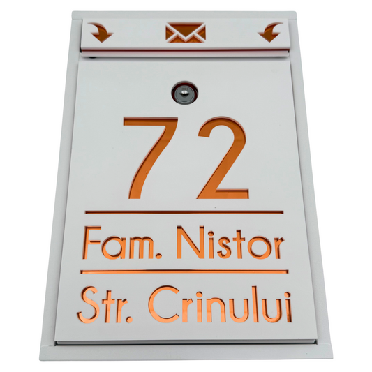 CUTIE POSTALA PERSONALIZATA - White Satin Copper Mirror - 32x22×9 cm