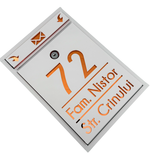 CUTIE POSTALA PERSONALIZATA - White Satin Copper Mirror - 32x22×9 cm